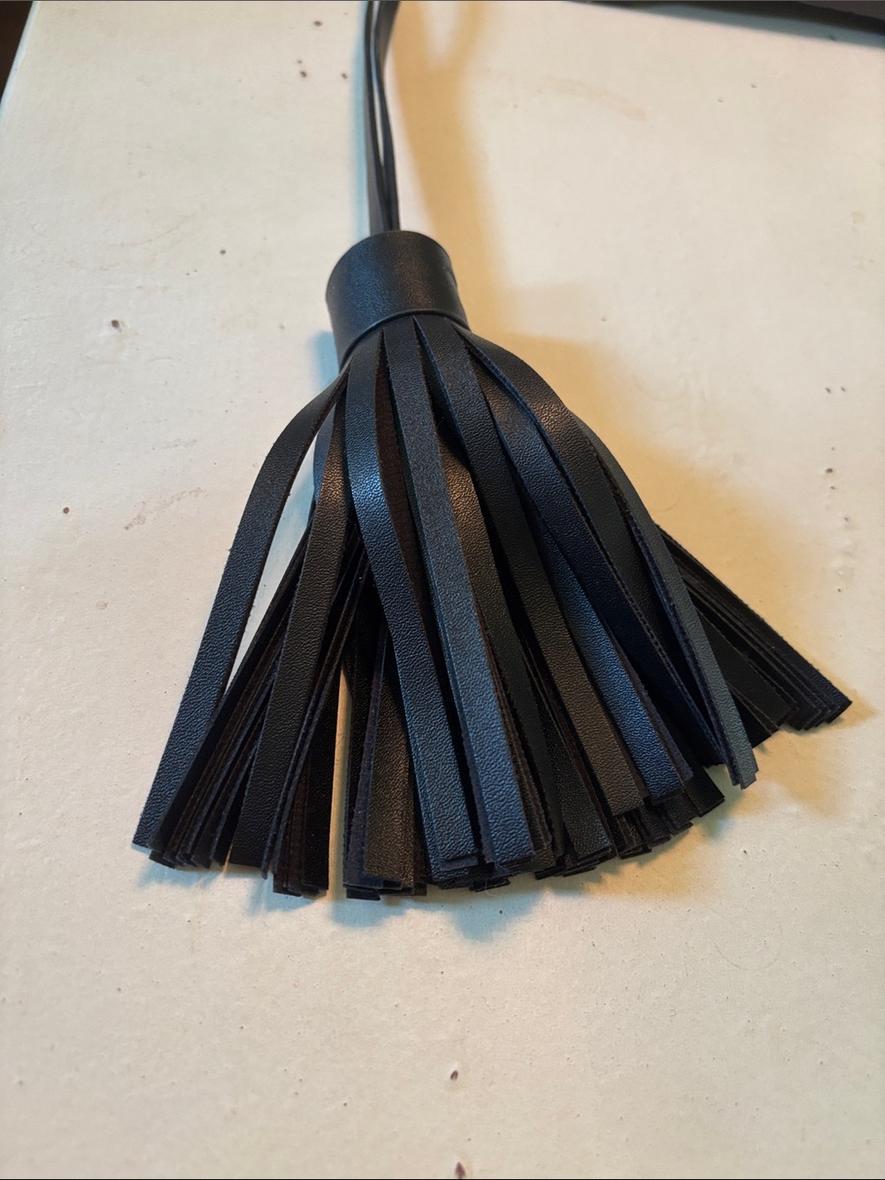 Black FAUX Leather Tassel Bag Charm - Picture 3 of 3
